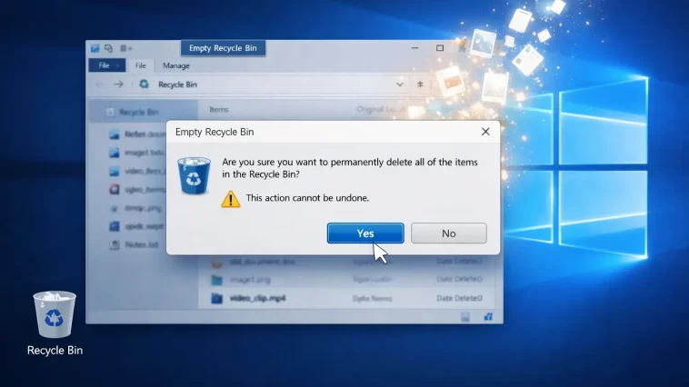 Empty the Recycle Bin in Windows