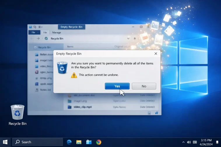 Empty the Recycle Bin in Windows