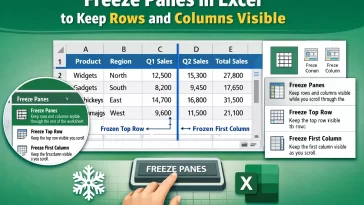Freeze Panes in Excel to Keep Rows and Columns Visible