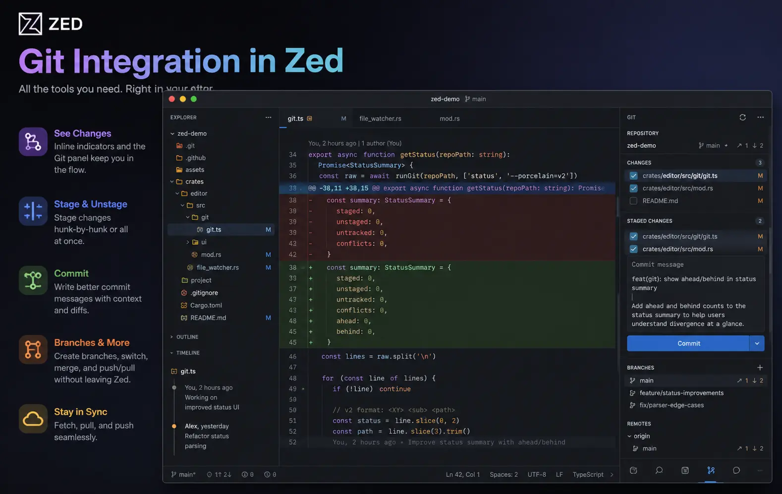 Git Integration in Zed