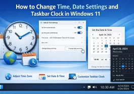 How to Change Time, Date Settings and Taskbar Clock in Windows 11
