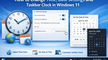 How to Change Time, Date Settings and Taskbar Clock in Windows 11