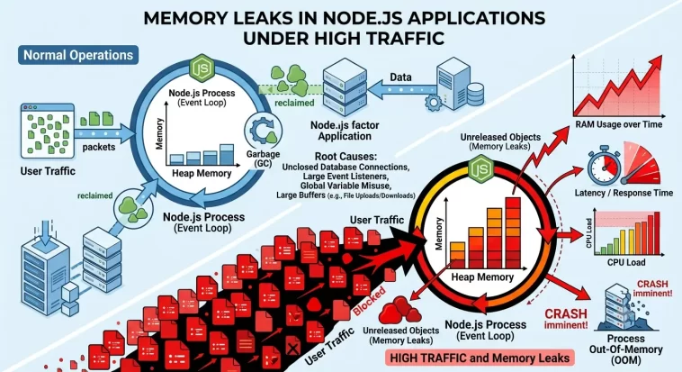 How to Fix Memory Leaks in Node.js Applications Under High Traffic 1 Memory Leaks