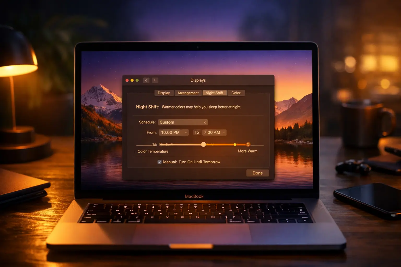 Night Shift on MacBook