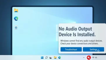 No Audio Output Device Is Installed