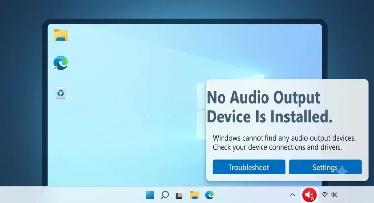Fix "No Audio Output Device Is Installed" Windows 11 1 No Audio Output Device Is Installed