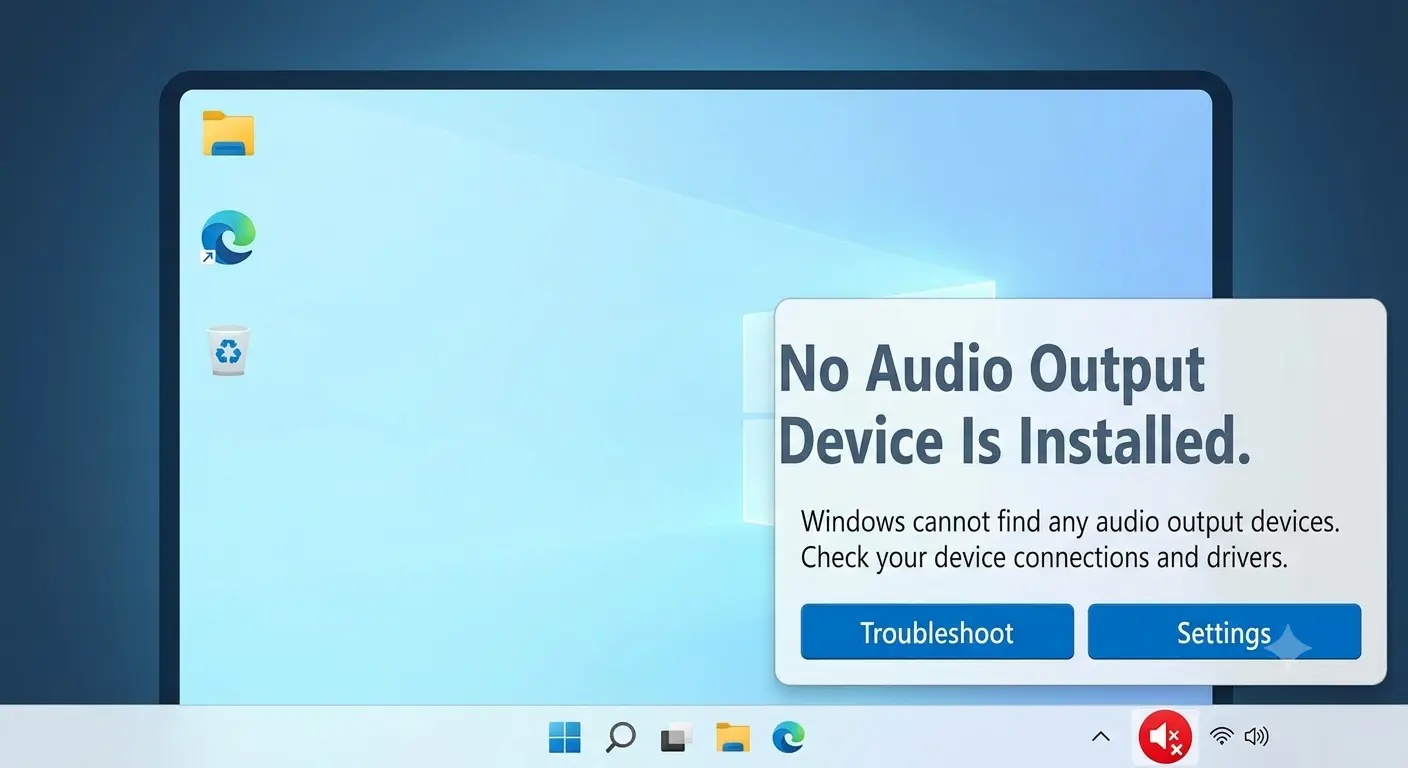 No Audio Output Device Is Installed