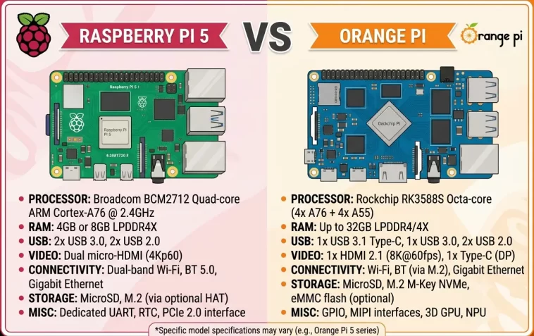 Raspberry Pi 5 vs Orange Pi: Which SBC Should You Choose? 1 Raspberry Pi 5 vs Orange Pi