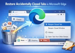 Restore Accidentally Closed Tabs in Microsoft Edge