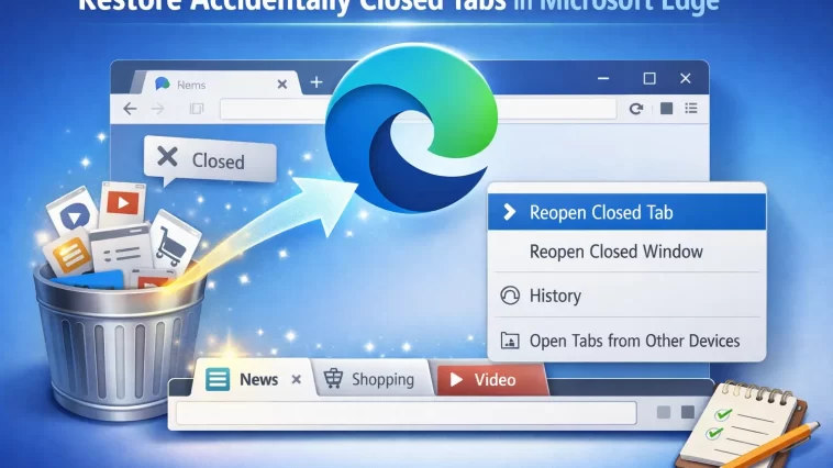 Restore Accidentally Closed Tabs in Microsoft Edge