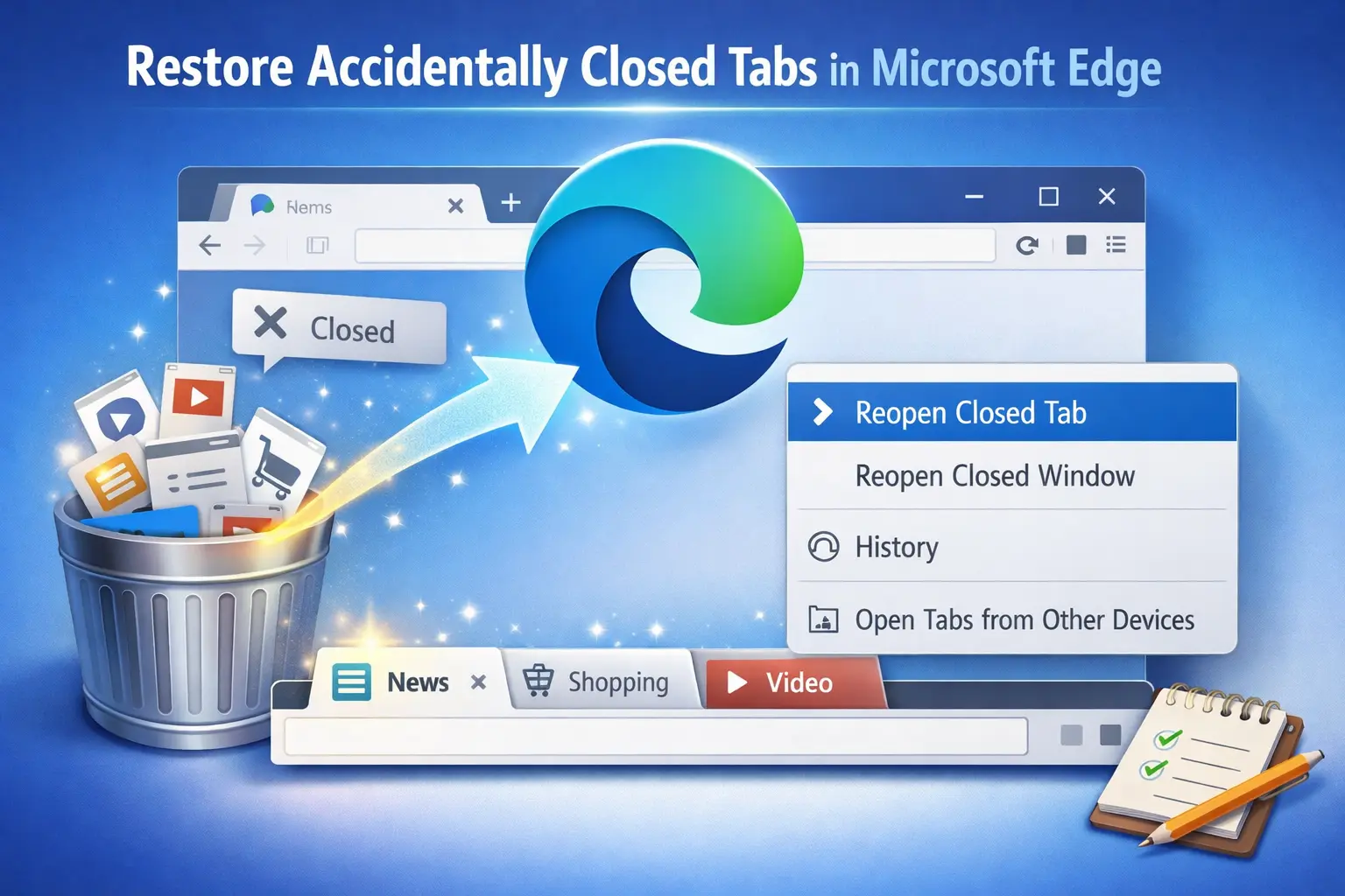 Restore Accidentally Closed Tabs in Microsoft Edge
