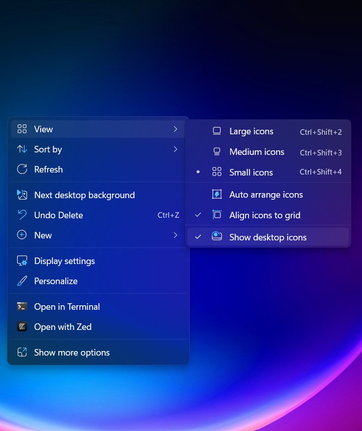 Show Desktop Icons