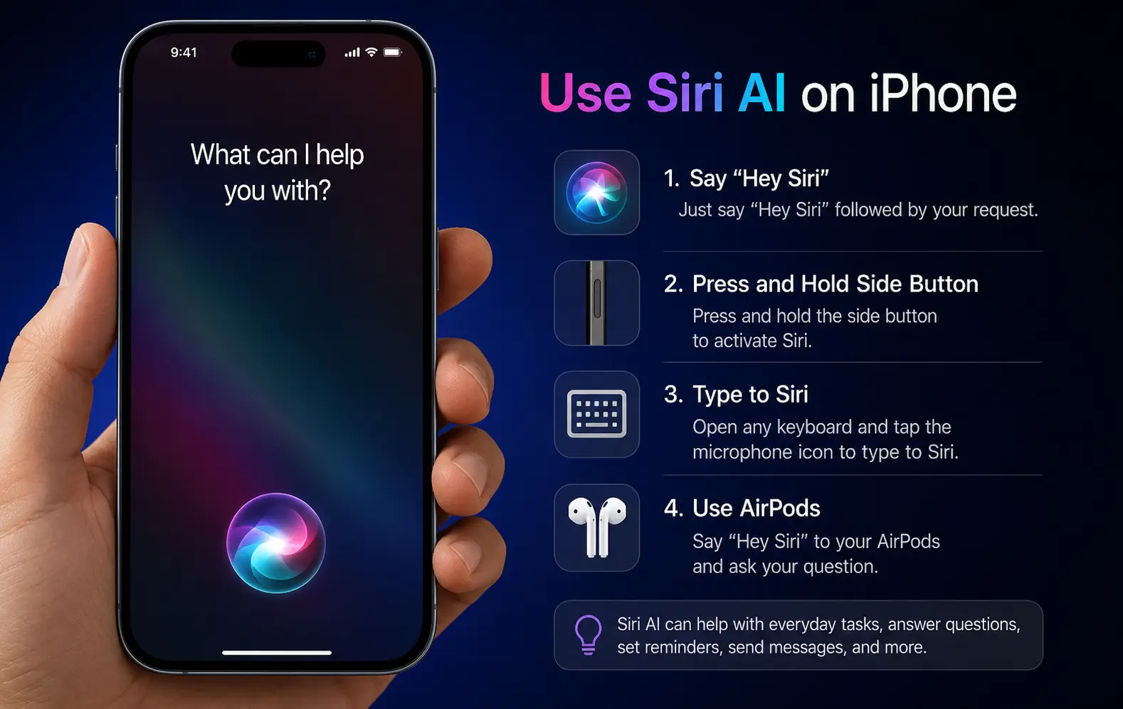 Use Siri AI on iPhone