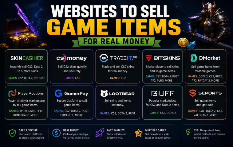 Best Websites to Sell Game Items for Real Money (Trusted Platforms Only) 1 Websites to Sell Game Items for Real Money