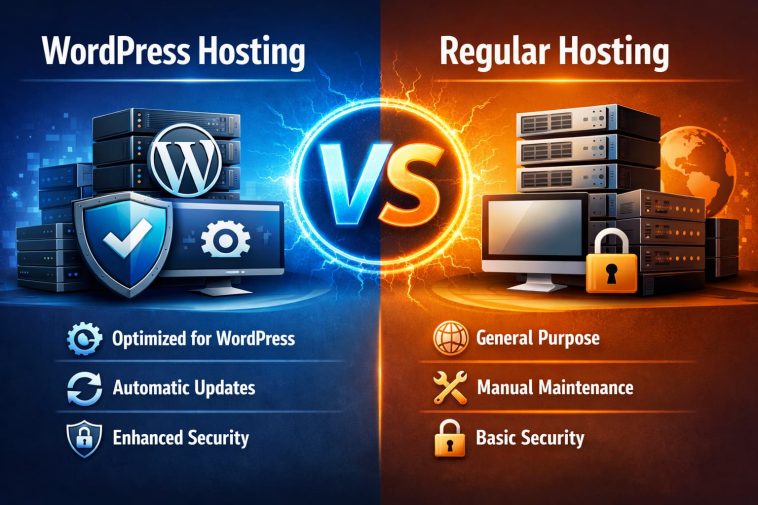 WordPress Hosting vs Regular Hosting: What's the Difference? 1 WordPress Hosting vs Regular Hosting