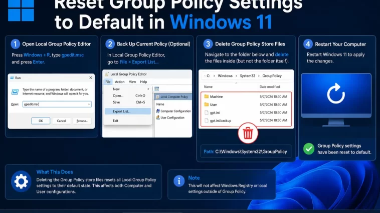 Reset Group Policy Settings to Default in Windows 11
