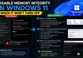Disable Memory Integrity