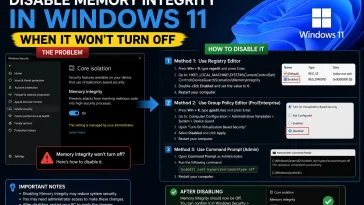 Disable Memory Integrity