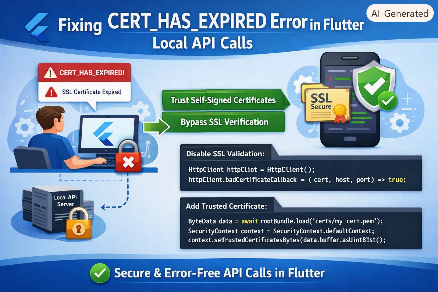 Fix CERT_HAS_EXPIRED Error in Flutter Local API Calls