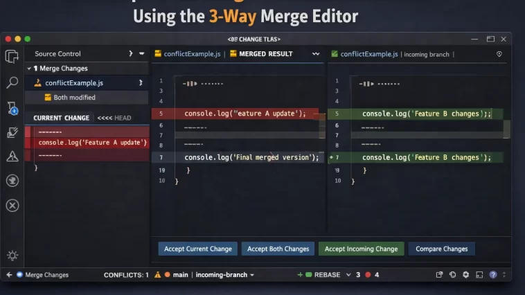 How to Fix Complex Git Merge Conflicts in VS Code Using the 3-Way Merge Editor 2 Fix Complex Git Merge Conflicts