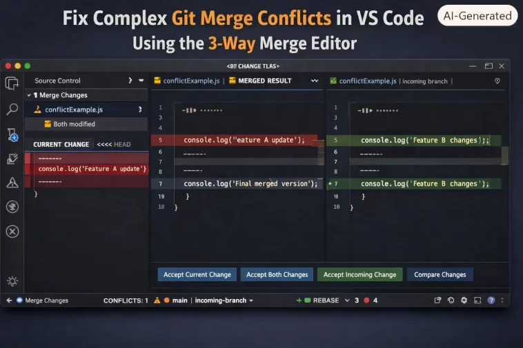 How to Fix Complex Git Merge Conflicts in VS Code Using the 3-Way Merge Editor 1 Fix Complex Git Merge Conflicts