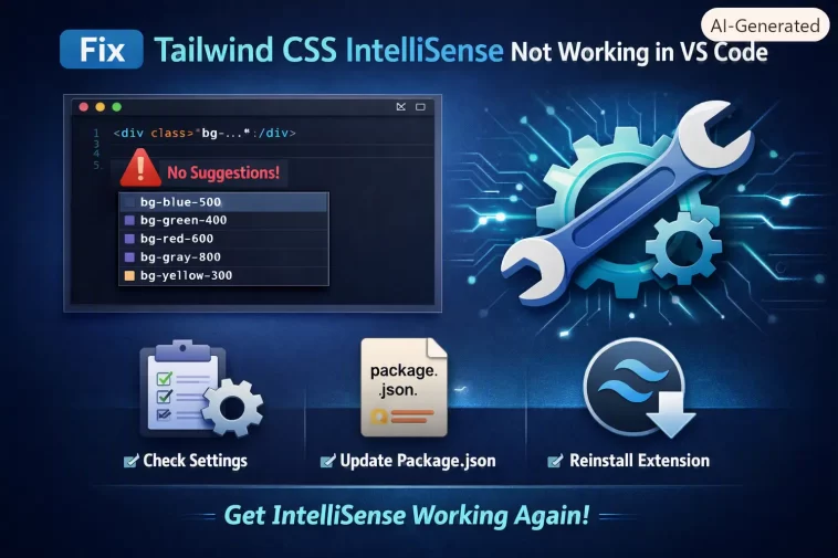 Fix Tailwind CSS IntelliSense Not Working in VS Code 1 Fix Tailwind CSS IntelliSense Not Working in VS Code