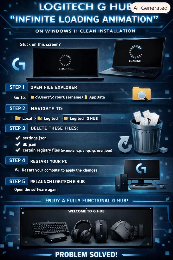 How to Fix Logitech G HUB "Infinite Loading Animation" on Windows 11 Clean Installation 1 Logitech G HUB