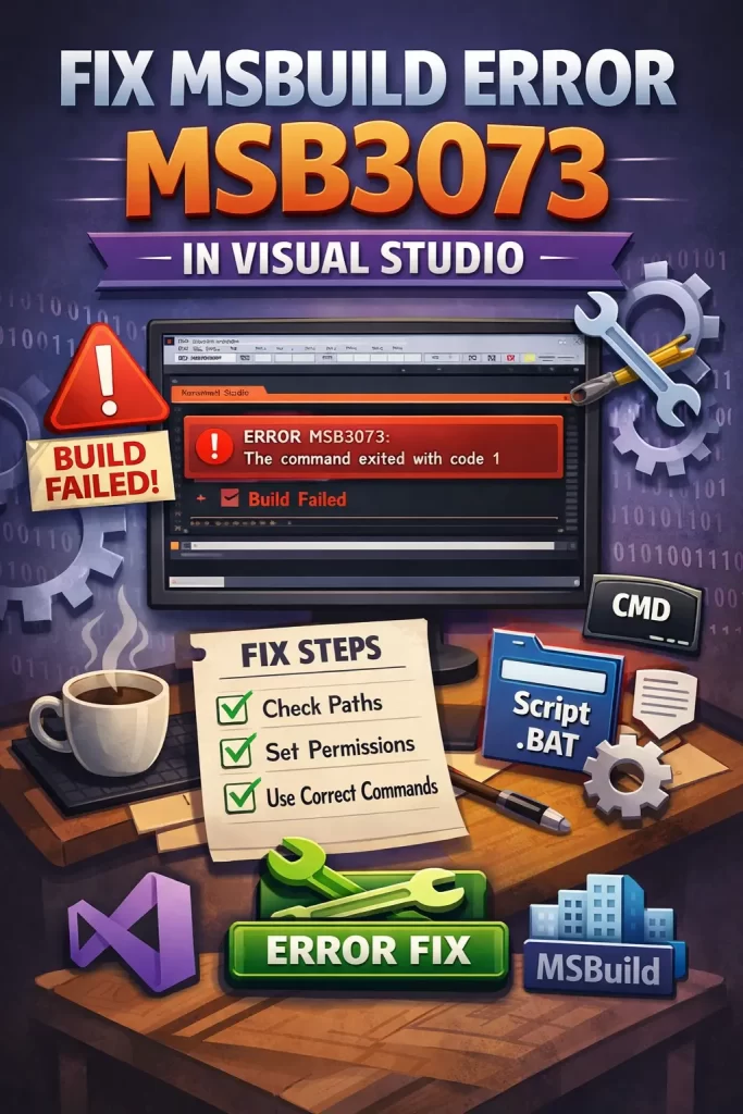 How to Fix MSBuild Error MSB3073 in Visual Studio 1 MSBuild Error MSB3073