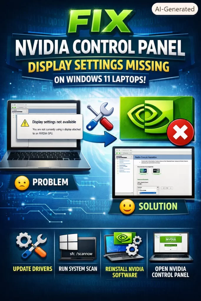 Fix NVIDIA Control Panel Display Settings Missing on Windows 11 Laptops 1 NVIDIA Control Panel Display Settings