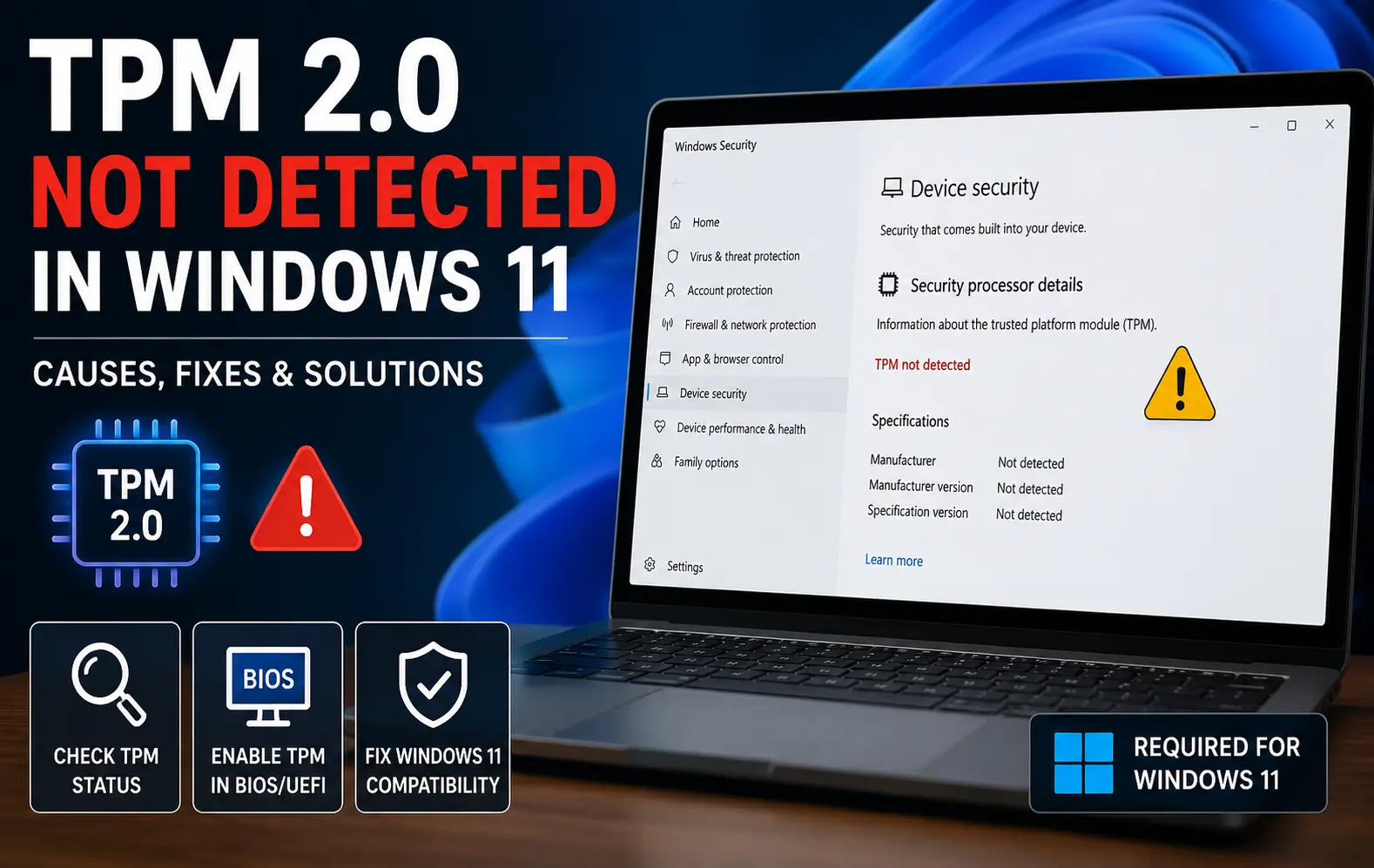 TPM 2.0 Not Detected in Windows 11