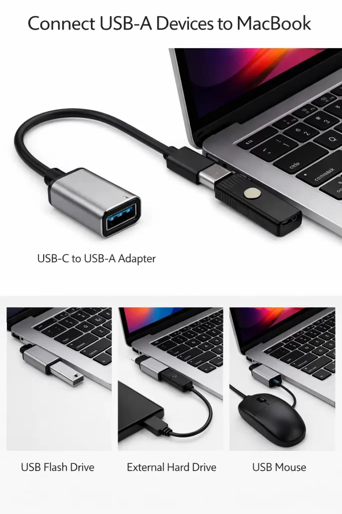 How to Connect USB-A Devices to MacBook 1 USB-A Devices to MacBook