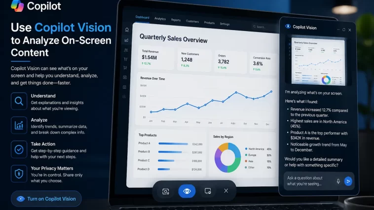 Use Copilot Vision to Analyze On-Screen Content