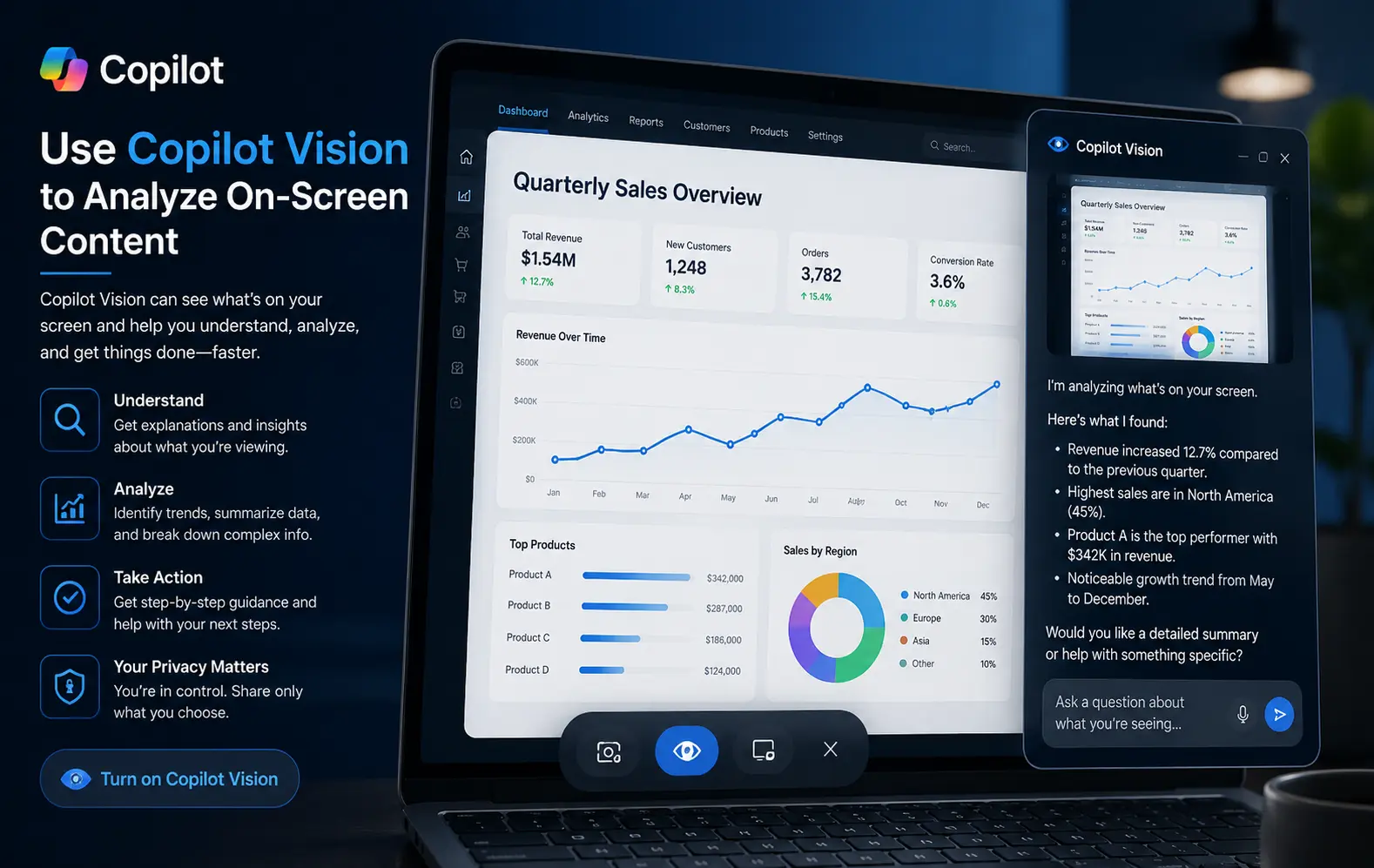 Use Copilot Vision to Analyze On-Screen Content