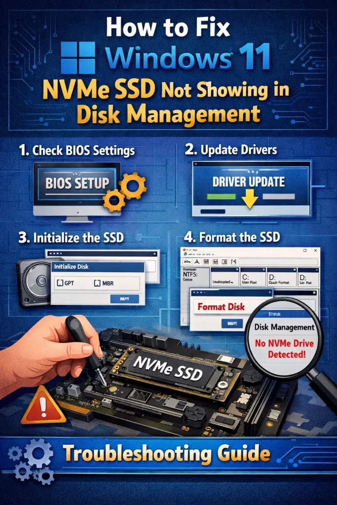 How to Fix Windows 11 NVMe SSD Not Showing in Disk Management 1 Windows 11 NVMe SSD