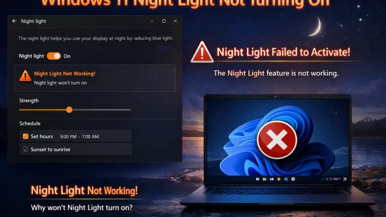 Windows 11 Night Light Not Turning On