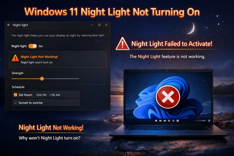 How to Fix Windows 11 Night Light Not Turning On 1 Windows 11 Night Light Not Turning On