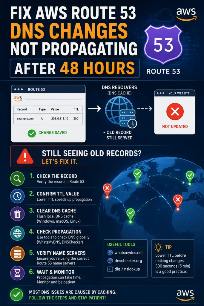 Fix AWS Route 53 DNS Changes Not Propagating After 48 Hours 1 AWS Route 53 DNS