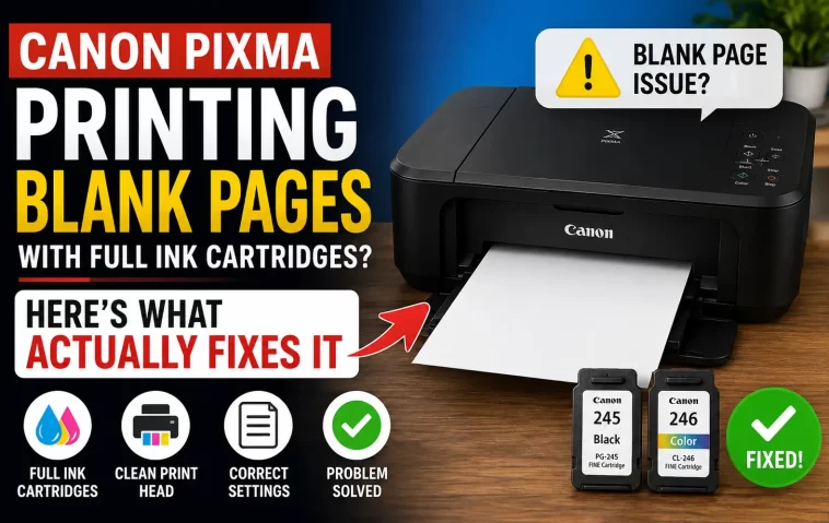 Canon PIXMA Printing Blank Pages With Full Ink Cartridges? Here's What Actually Fixes It 1 Canon PIXMA Printing
