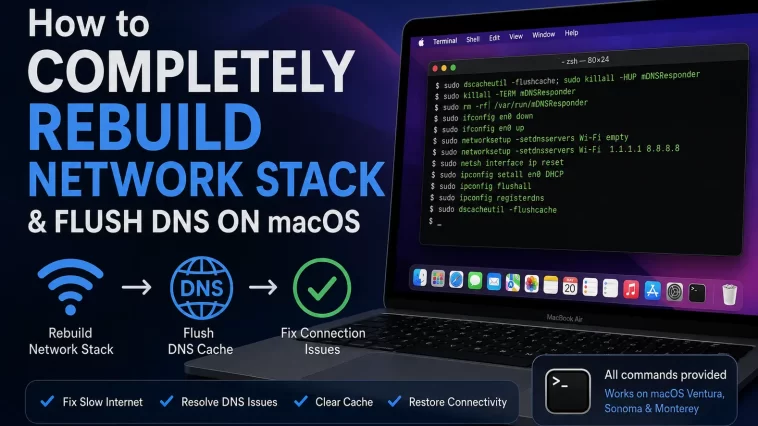 Completely Rebuild Network Stack & Flush DNS on macOS