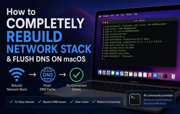 How to Completely Rebuild Network Stack & Flush DNS on macOS 1 Completely Rebuild Network Stack & Flush DNS on macOS
