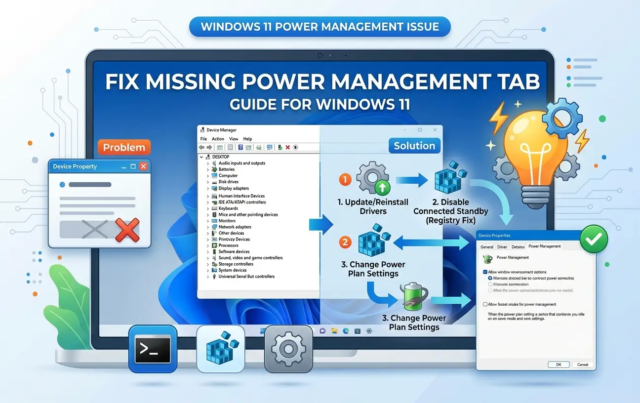 Fix Missing Power Management Tab in Windows 11