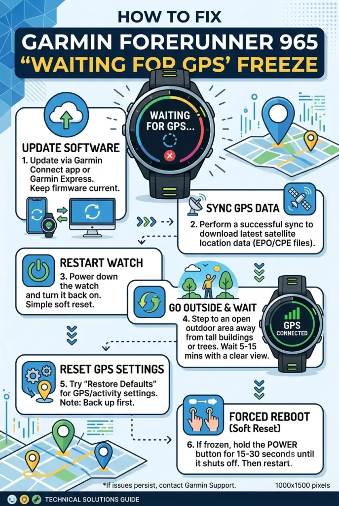 How to Fix Garmin Forerunner 965 "Waiting for GPS" Freeze 1 Garmin Forerunner 965