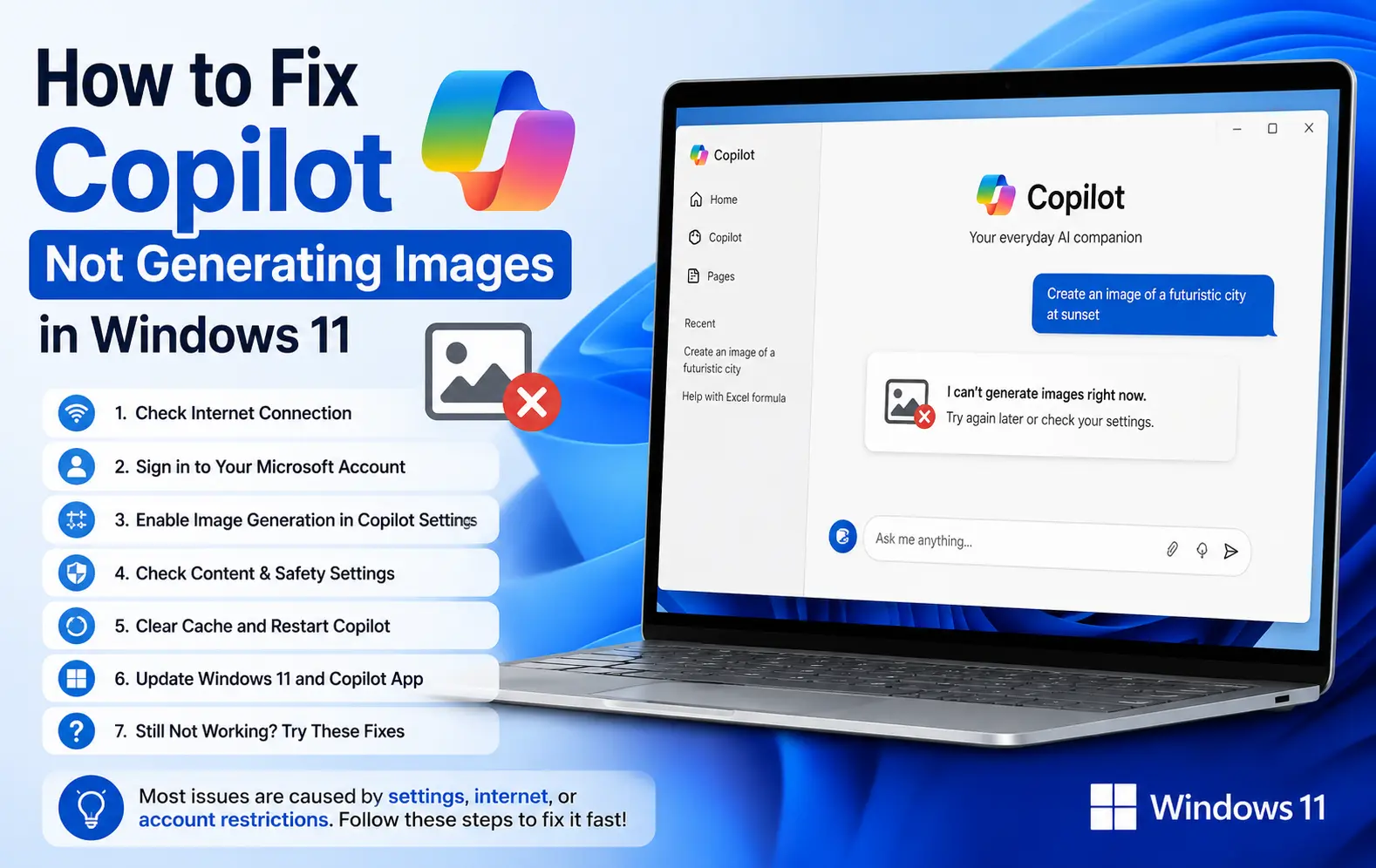How to Fix Copilot Not Generating Images in Windows 11