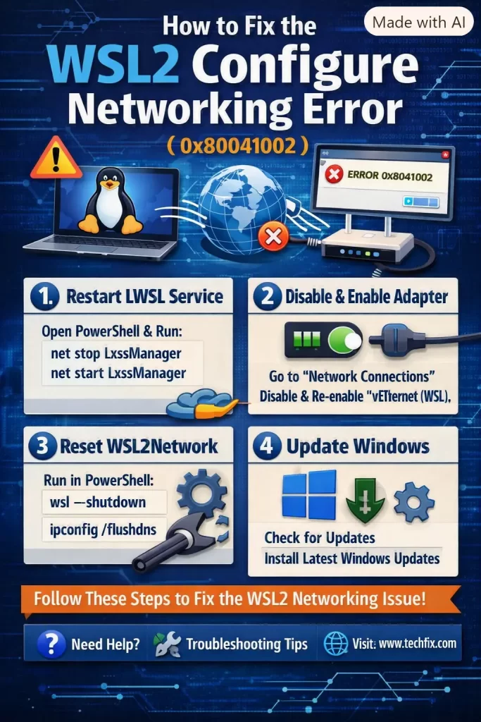 How to Fix the WSL2 Configure Networking Error (0x80041002) 1 How to Fix the WSL2 Configure Networking Error (0x80041002)