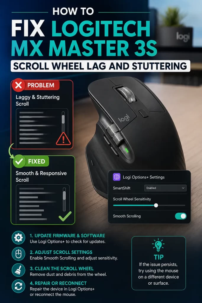 How to Fix Logitech MX Master 3S Scroll Wheel Lag and Stuttering 1 Logitech MX Master 3S