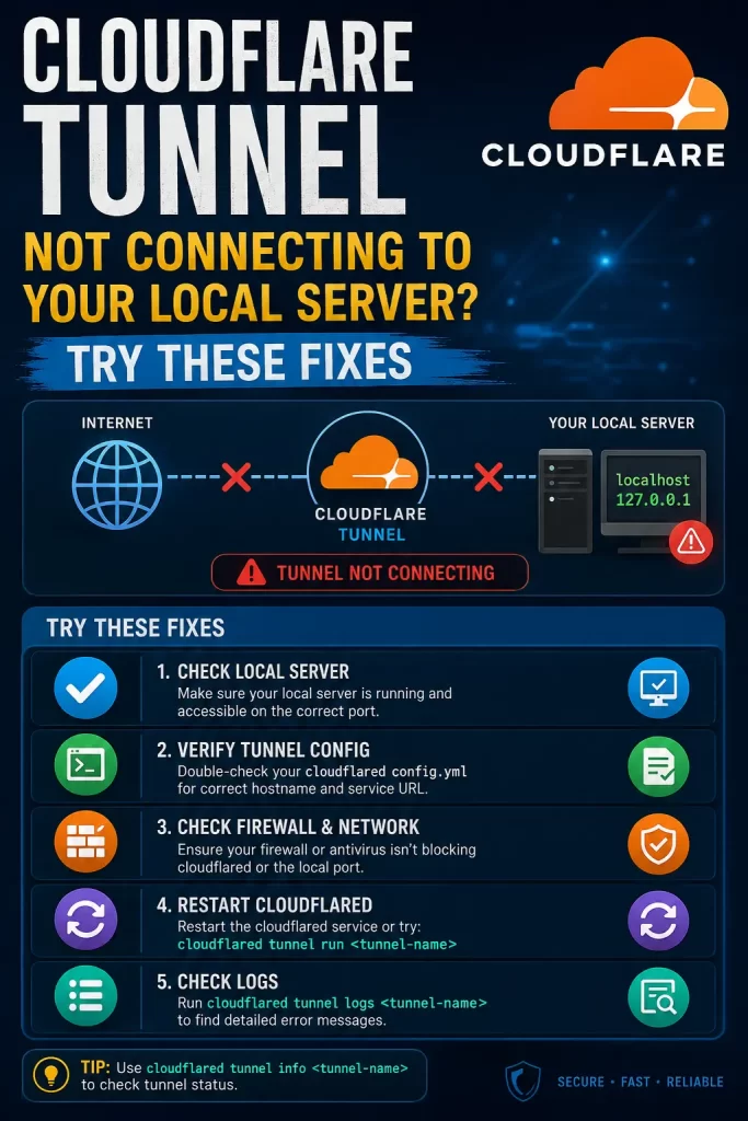 Cloudflare Tunnel Not Connecting to Your Local Server? Try These Fixes 1 Tunnel Not Connecting