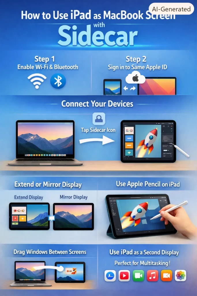 How to Use iPad as MacBook Screen with Sidecar 1 Use iPad as MacBook Screen
