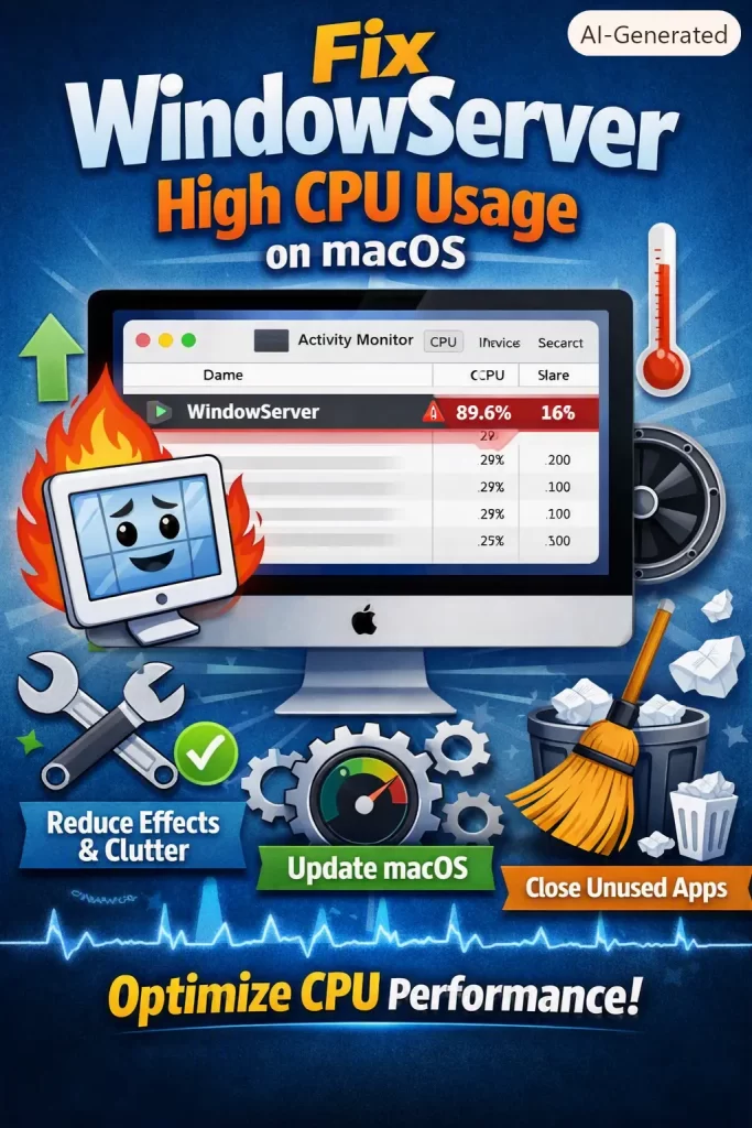 Fix WindowServer High CPU Usage on macOS 1 WindowServer High CPU Usage on macOS